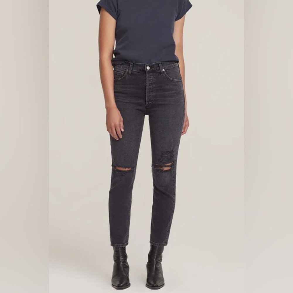 AGOLDE| Nico: Cassette Black Skinny Jeans